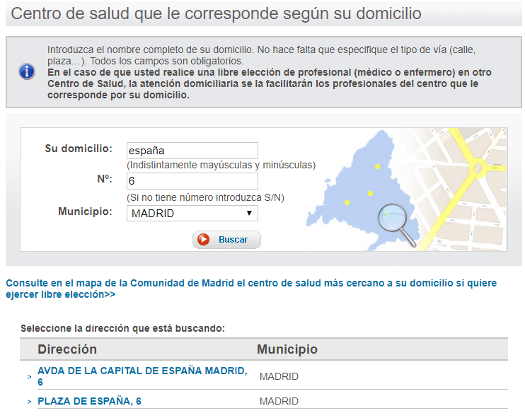 buscar centro de salud